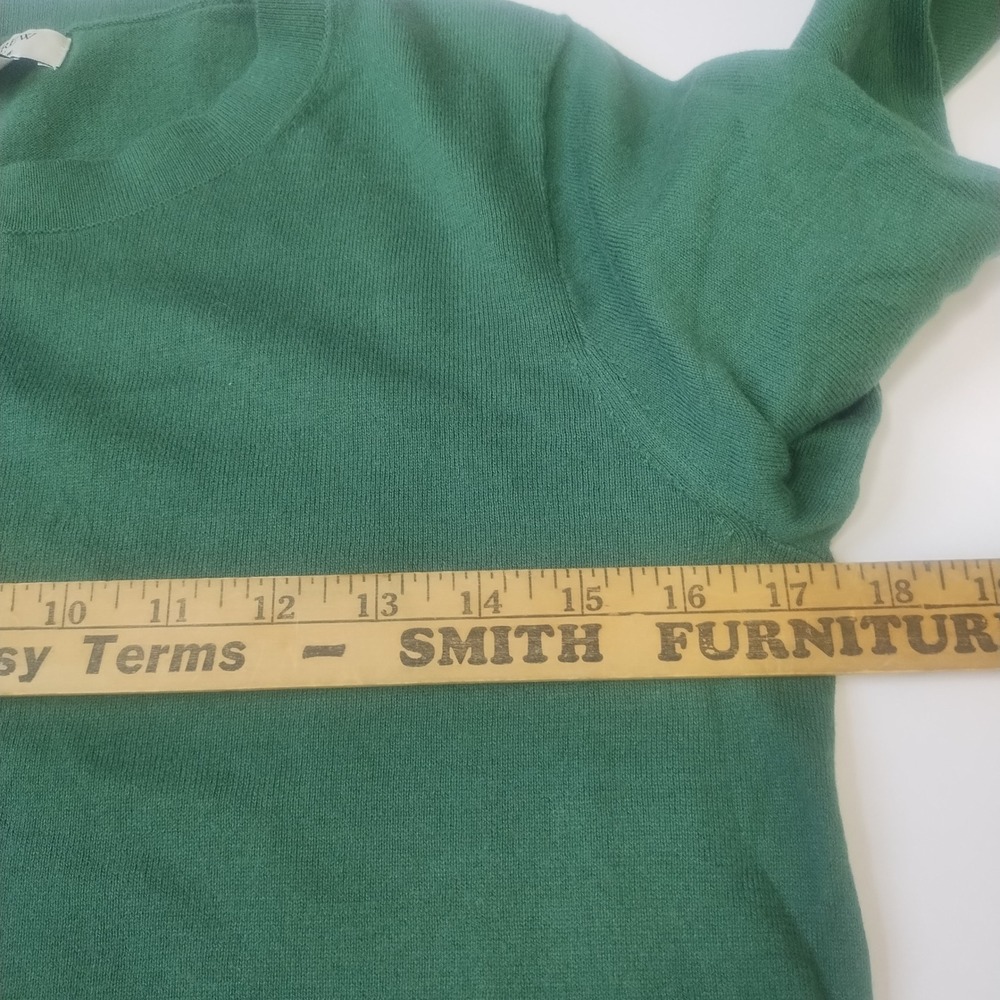 J.Crew Teddie Crewneck Sweater Women's Small Green 100% Cotton Lightweight - Picture 5 of 6